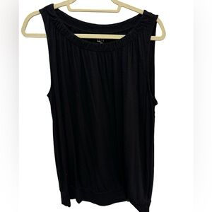 LOFT - Black Rounded Elastic Neck Sleeveless Top - Size L